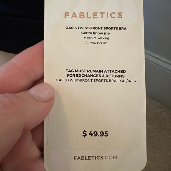 Fabletics Oasis Twist Front Sports Bra, XXL, NWT, color Abyss - Picture 3 of 4